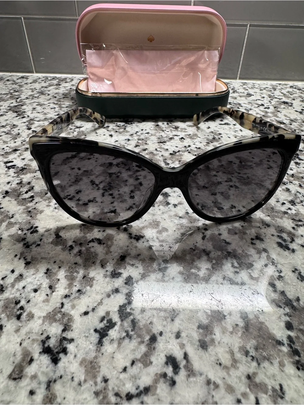 kate spade Black Cat-Eye Sunglasses with Gradient Lenses